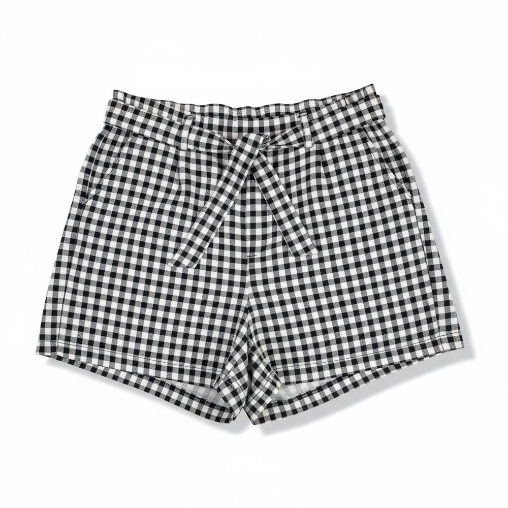 Cato Est. 1946 Black White Gingham Paperbag Waist Tie Shorts Size 18/20 NWT